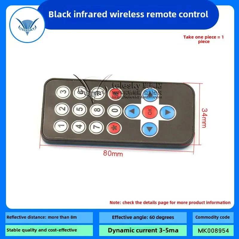 1Set IR Infrared Wireless Transmitter Module Ir Digital 38khz Infrared Receiver Sensor Module with Remote Control for Arduino