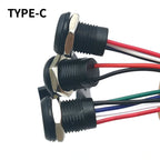 10pcs USB Type C Connector Type-C Waterproof with Nut locking plate Female TPC Waterproof High Current Fast Charging Jack Port