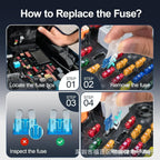 30-200PCS 15A Standard Blade Fuses Kit Automotive Car Fuse Truck ATC/ATO Assortment for RV Boat Trailer