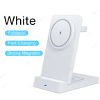 Magnetic Fast Wireless Charger Station For Magsafe iPhone 16 15 14 13 12 Pro Max Desktop Foldable Smartphone Charging Stand Dock