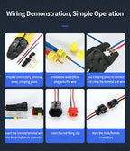 YanXi AMP 1/2/3/4/5/6 Pin Way Waterproof Electrical Auto Connector Male Female Plug with Wire Cable Harness For Car Motorcycle