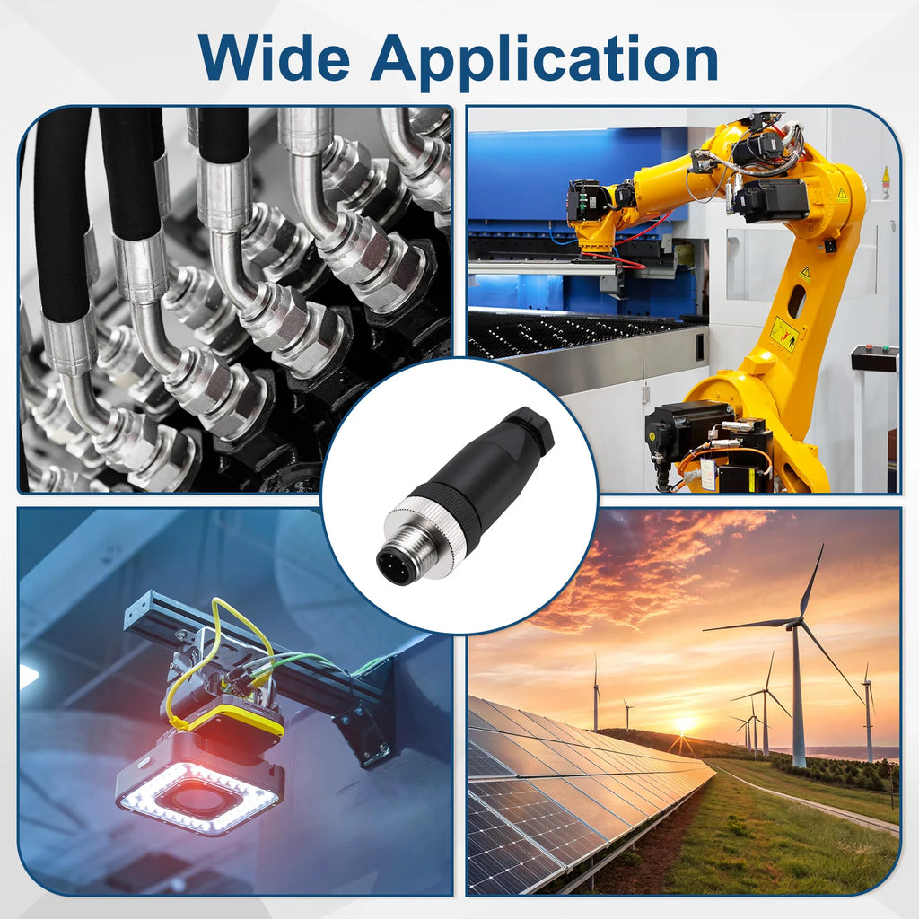 10Pcs 4/5/8 Pin M12 Male/Female Aviation Wire Connector A Code Waterproof IP67 Circular Connector Aviation Plug for Automation