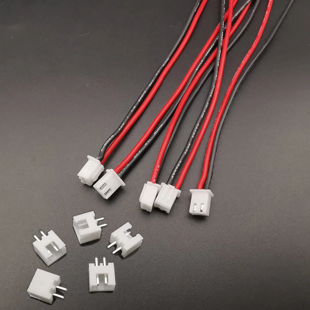 XH 2.54mm Pitch JST 1S 2Pin Balance Plug Conenctor Male Female Plugs Lead Terminal With 22AWG Silicone Wire Cable 10/15/20cm