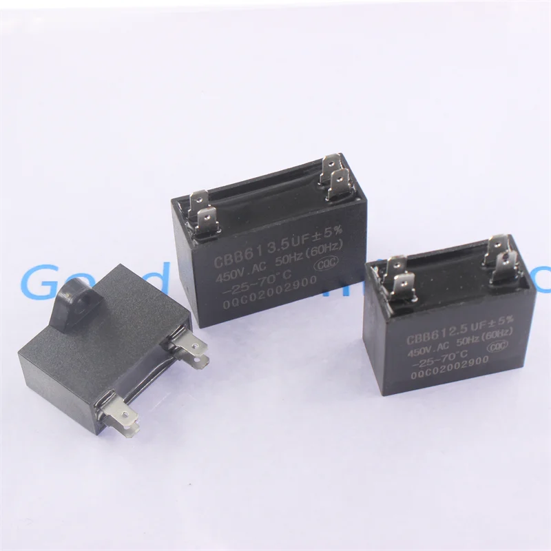CBB61 Air Conditioner External Fan Start Capacitor 1UF 1.5UF 2.5UF 2UF 3UF 4UF 5UF 6UF 8UF 1.2UF 10UF 12UF 4P 450V capacitor