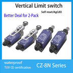 2PCS CNTD CZ-8N Limit Switch Replacement Spare Waterproof IP65 10A 250VAC for CNC Machine Quick Install NC NO Easy Wiring