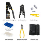 8 in 1 RJ45 Crimp Tool Kit,Crimper tool,Cable Tester,Wire Cutter,Blades,50Pcs Cat 6 Connectors and Strain Relief Boots