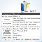 Ethernet Serial Sever RS485 to RJ45 Rail Industrial Standard AC/DC/POE Data Transmission Transceiver CDEBYTE NA111 Series