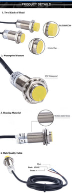 LJ8A3-1-Z/LJ8A3-2-Z M8 Metal Proximity Sensor Switch 1/2mm Sensing Distance NO/NC Inductive Proximity Switch NPN/PNP Output