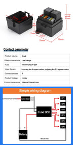 4/5P Relay Box with 12V/24V Auto Car Truck 3-Way Fuse Holder ATO Circuit 3 Blade Fuses for Car Boat Products