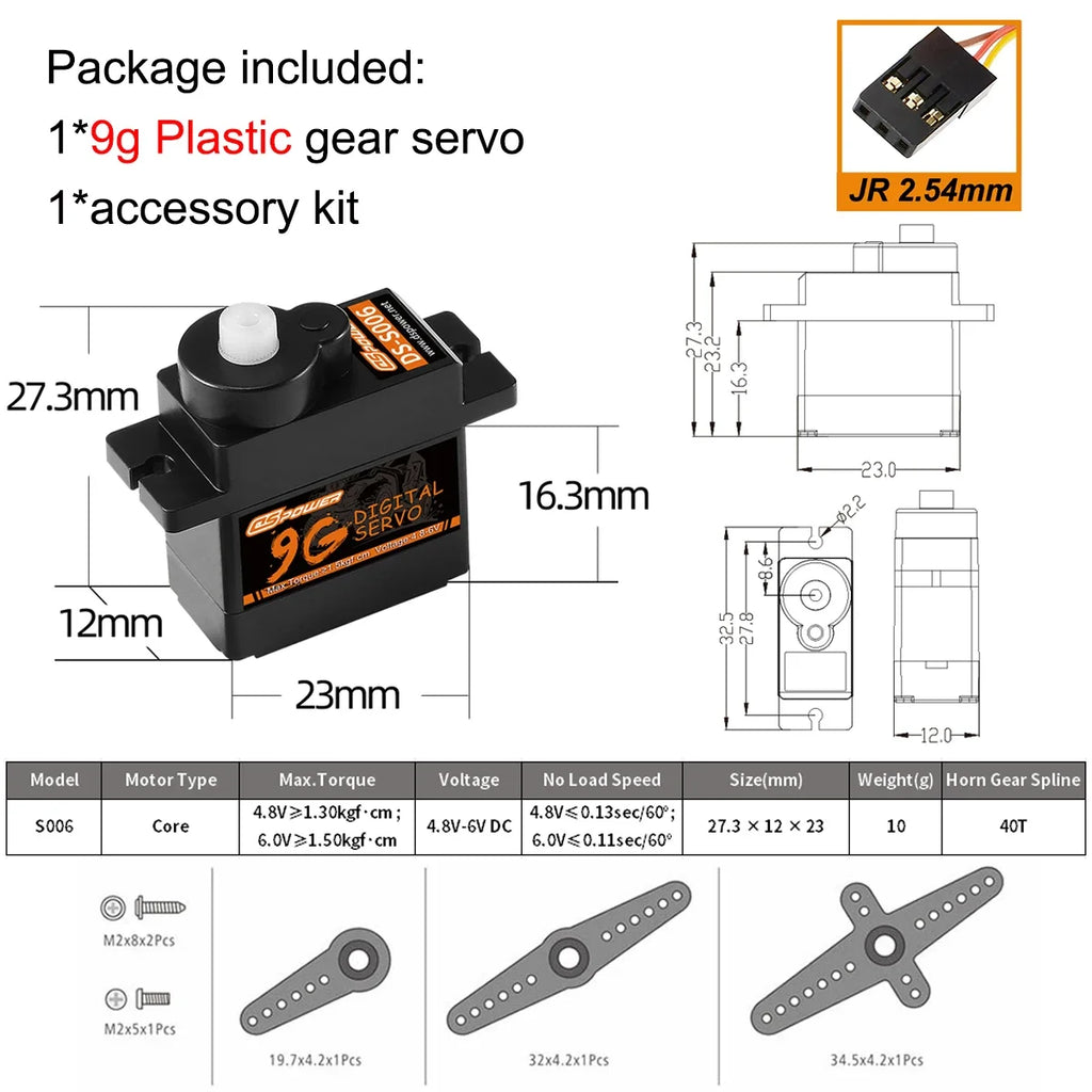 1/5pcs DSpower 9g 12g Metal/plastic Gear Mini Micro Servo Motor for RC Plane SG90 MG90S Helicopter Drone Fixed-Wing Car Robot