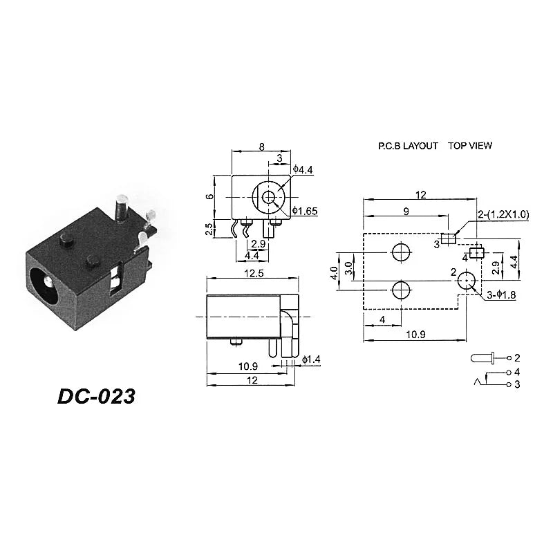 DC002/004/DC005/015 Power Socket 3.5x1.3mm 5.5x2.1mm 5.5x2.5mm DC Power Socket USB Three-Leg Direct Plug Socket Female Connector
