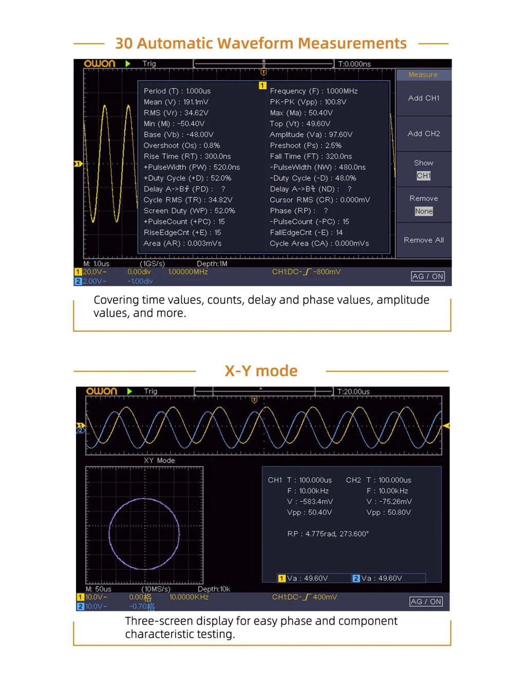 Owon SDS210S 2CH 100-200MHz 1GS/s 14Bit 25MHz FFT Scope Digital Oscilloscope  with Signal Generator Function