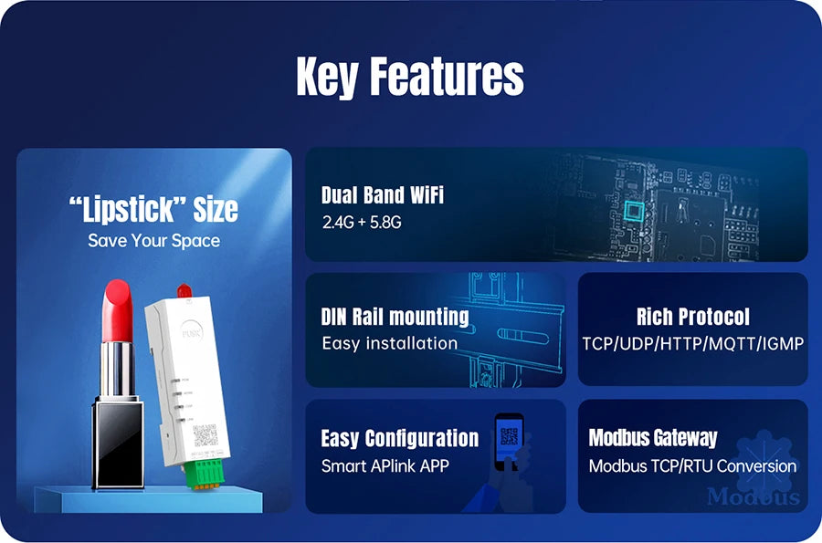 Serial Port RS485 To WiFi Converter IoT Device USR-DR164 Support Modbus MQTT