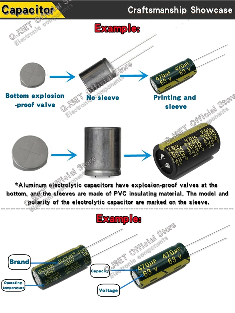 100V 1 10 47 100 220 330 470 680 1000 UF 2200uF High-Frequency Low-Impedance Audio Amplifier Power Supply Electrolytic Capacitor