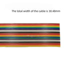 Rainbow Dupont Flat Ribbon Cable 1.27mm Pitch 1 Meter Length 6P‑64P Multi Pin Counts Compatible for FC Dupont Connector