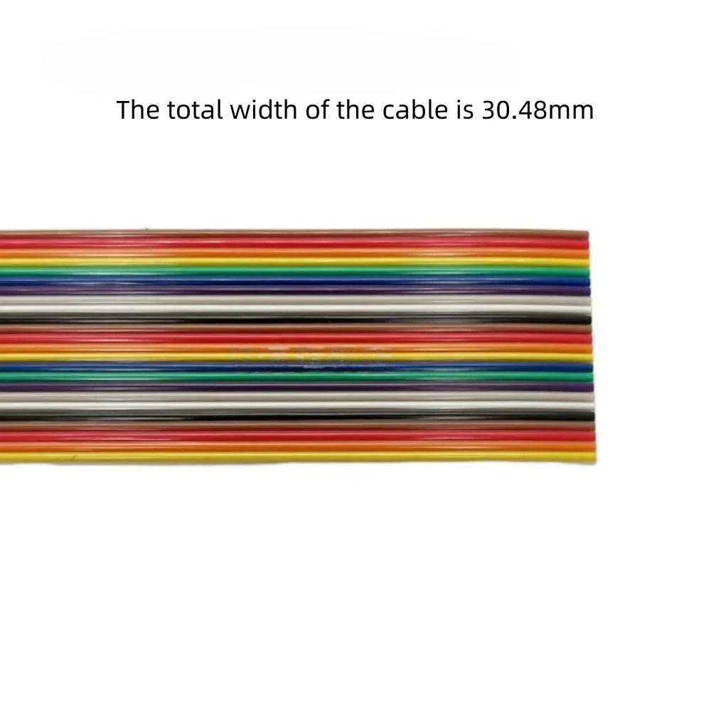 Rainbow Dupont Flat Ribbon Cable 1.27mm Pitch 1 Meter Length 6P‑64P Multi Pin Counts Compatible for FC Dupont Connector