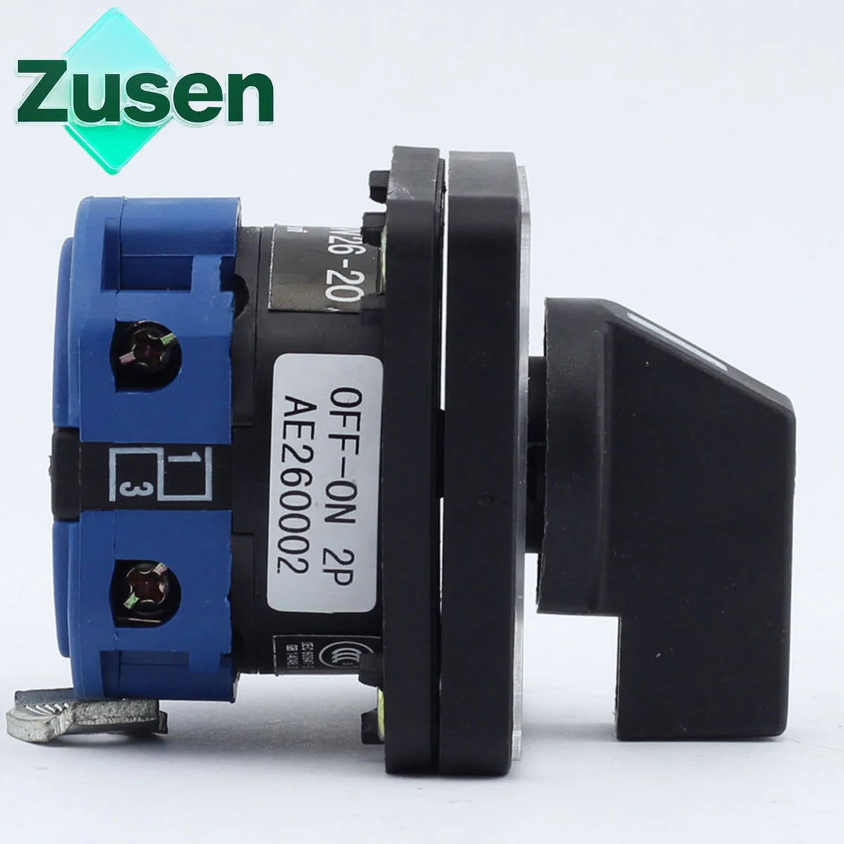 Zusen LW26-20 On/Off 440V Ui 660V 20A Rotary Cam Switch 2 Position 2 Poles 4 Terminals