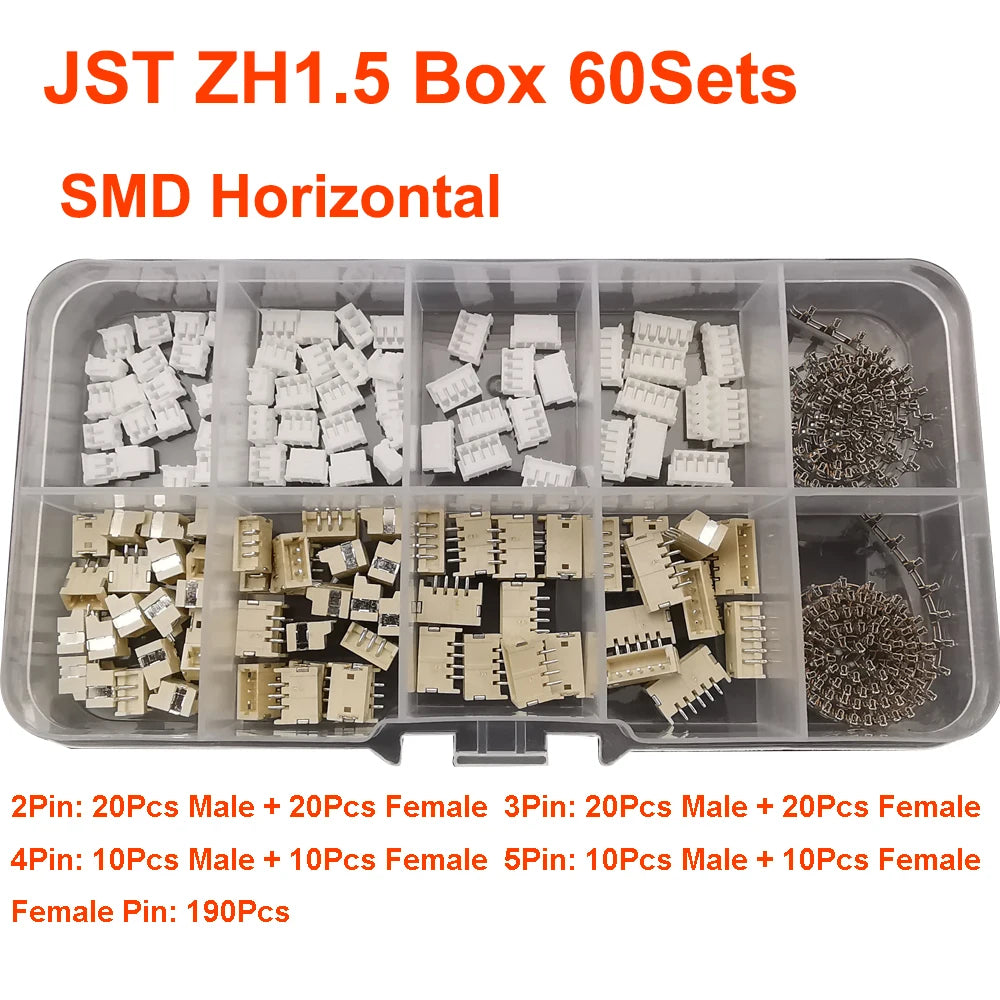 JST Box SH1.0/MX1.25/PH2.0/XH2.54/VH3.96/SM2.54/SYP Pitch Connector Terminal Kit SMD/Straight/Right Angle Type DIY