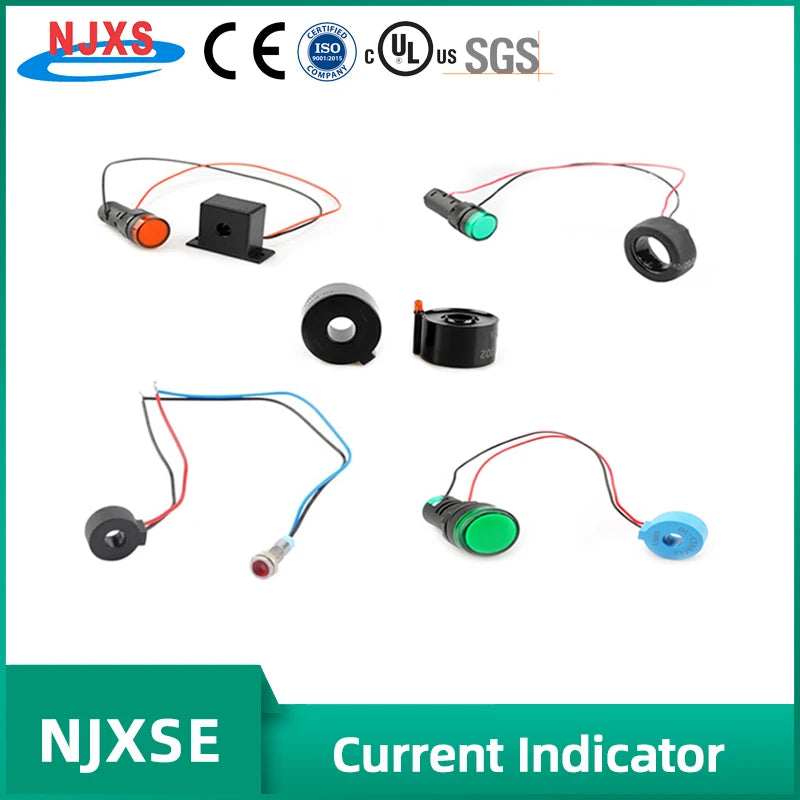 NJXSE Led Current Indicator 5A 20A 30A 50A 100A CT AC Signal Monitor Light Factory Price Current Transformer with Led Indicator