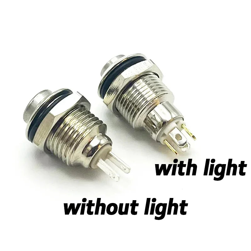 12/16/19/22mm Waterproof Metal Button High Flat head Switch LED Light Momentary Latching 12V 24V 220V Various Colors To Choose