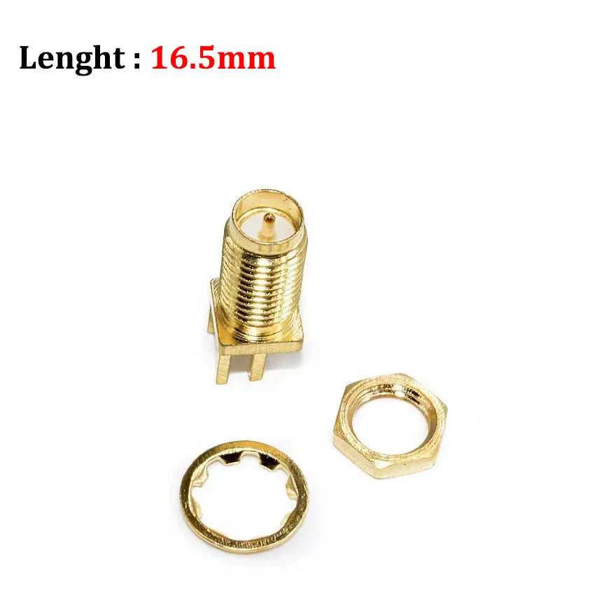Cltgxdd 1/5/10pcs SMA-KE/KWE SMA Female Jack Adapter Solder Edge PCB Mount Antenna Base RF Copper Coaxial Connector Plug Socket