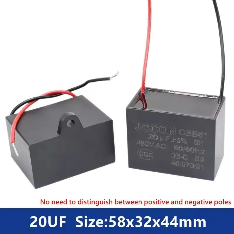 CBB61 450V Start Capacitor 1uf/1.5/1.8/2/2.5/3/4/5/6/7/8UF/10/12/15/18/20 UF Fan Ceiling Exhaust Motor Run Capacitor CBB