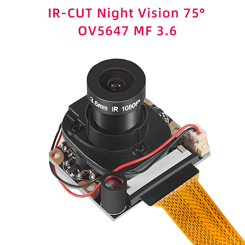 Raspberry Pi 5 Camera 5MP 1080P Optional Night Vision Wide Angle IR-CUT FF AF Cameras for RPI 5 Pi5 Zero