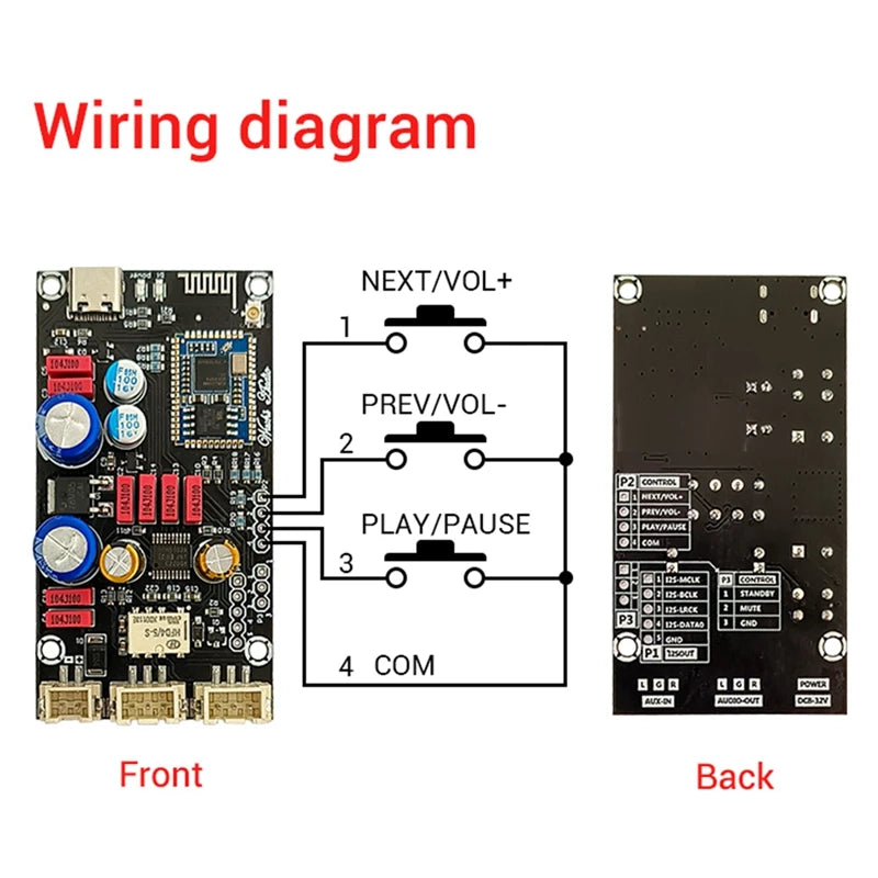 - Qualcomm QCC3034 Bluetooth 5.1 Lossless Decoding Board LDAC Audio Decoder Board-DTA9