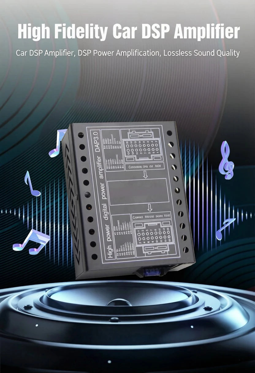 DSP Amplifier DC 12V High-Fidelity Audio Stereo Digital Audio Processor After 4x60w For To Android Navigation Locomotive