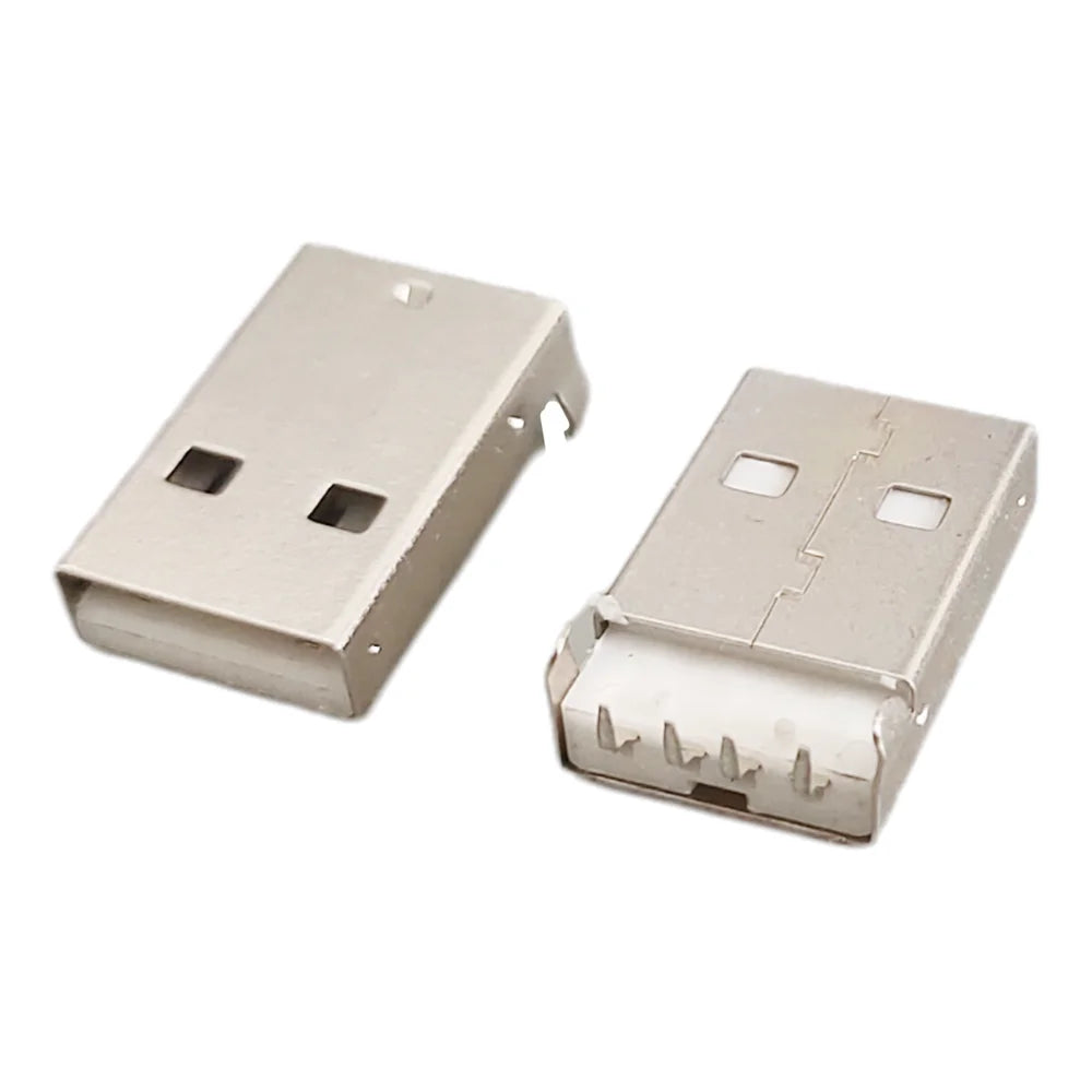 10/100PCS USB 2.0 Jack A Type Male Plug Connector USB AM 4pin Sink 1.2 DIP Cable Soldering