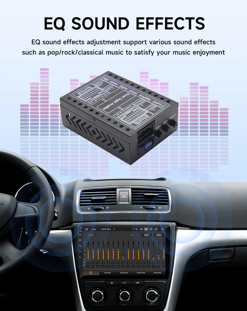 HIFI Car DSP Amplifier Lossless Modified Speakers 4*60W for Android Car Radio Stereo Car Sound Upgrade Audio Signal Processor
