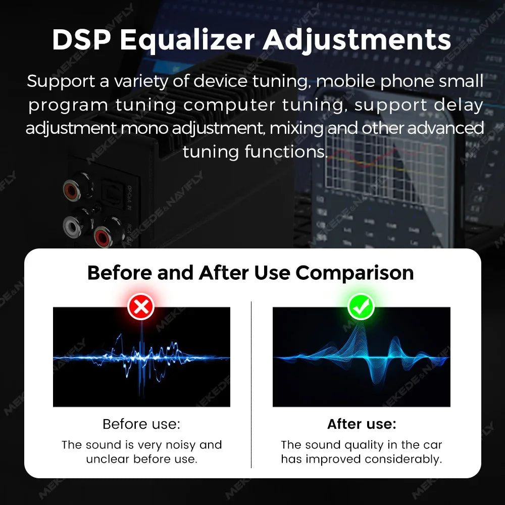 Android Radio DSP Audio Processor 4*80W Amplify Automotive Sound Modules Electronics Stereo Amplifer APP Automobiles Car Parts
