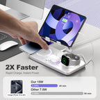 7-in-1 Wireless Charger Station 15W Fast Charging Type C Port Multi-Function Devices for iPhone 17 16 15 14 Samsung Airpods iPad