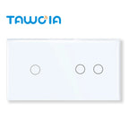 TAWOIA 1/2/3 Gang Touch Switch Double Light Switch Triple Sensor Switch 1Way EU Standard Glass Panel Blue backlight White Series
