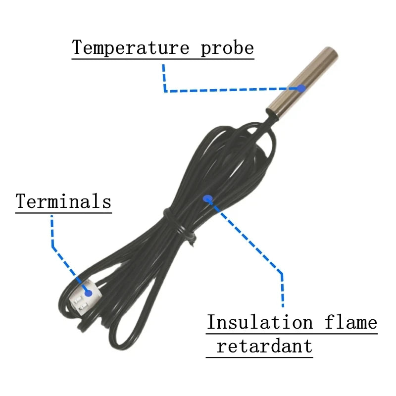 TZW 20CM 30CM 40CM 50CM 1M 2M 3M 5M 10M NTC Thermistor Temperature Sensor Waterproof Probe Wire 10K 1% 3950 W1209 W1401 Cable