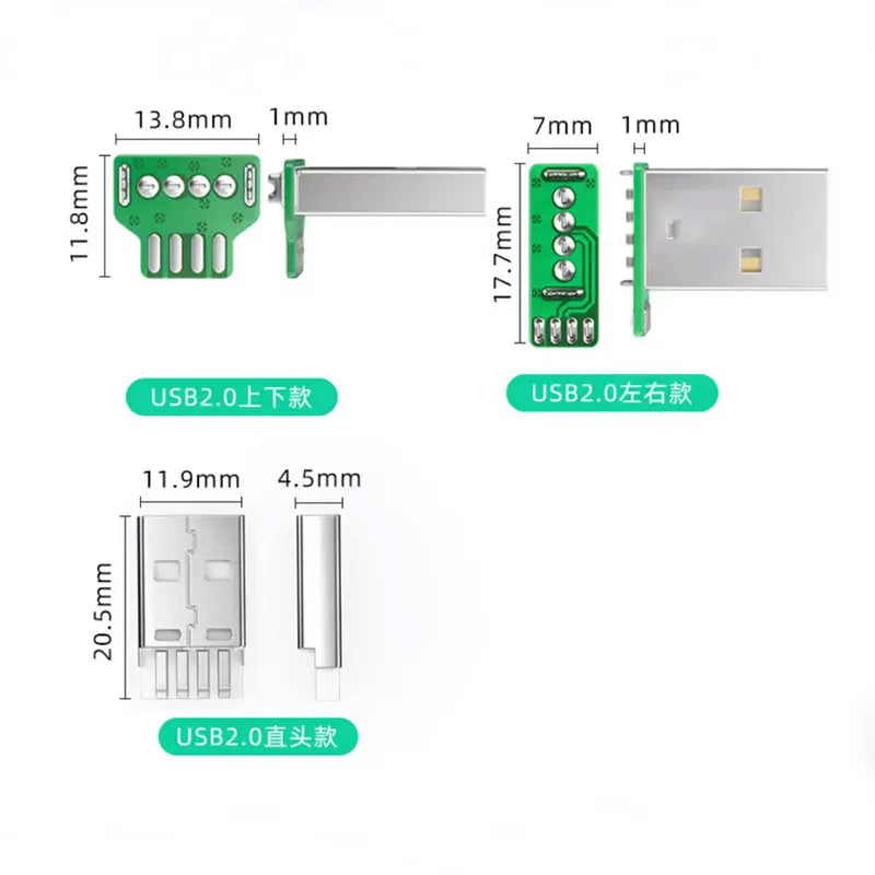 MICRO MINI 5P Type-C USB To Dip PCB Converter Adapter 90 Degree Right Angle Breakout Board Repair Welding Socket Connector Port