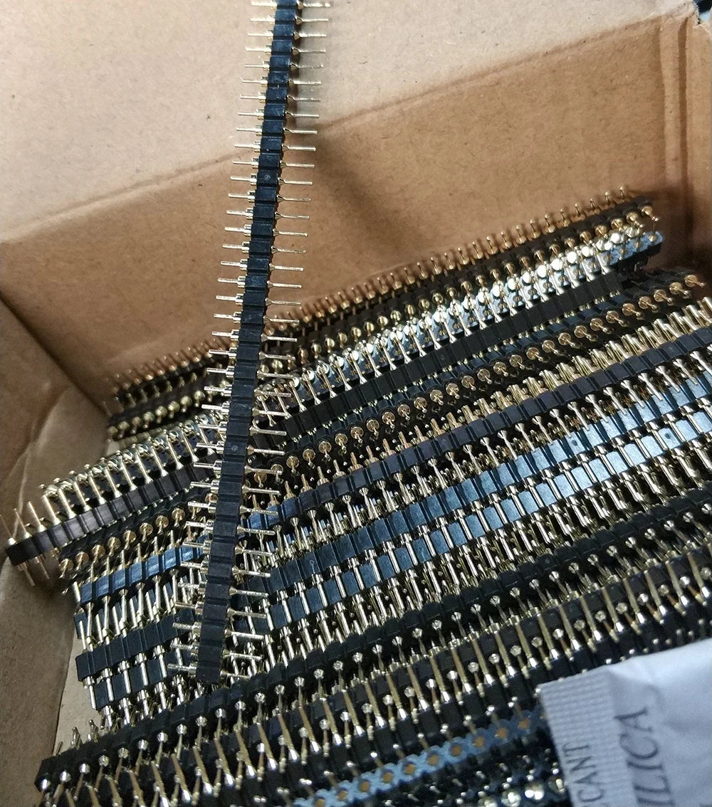 10pcs 1X40P 2.54mm 0.1" Round Hole L10/L11.96 Straight Gold Cuttable Arduino Raspberry pi Breadboard Connector Male Pin Header