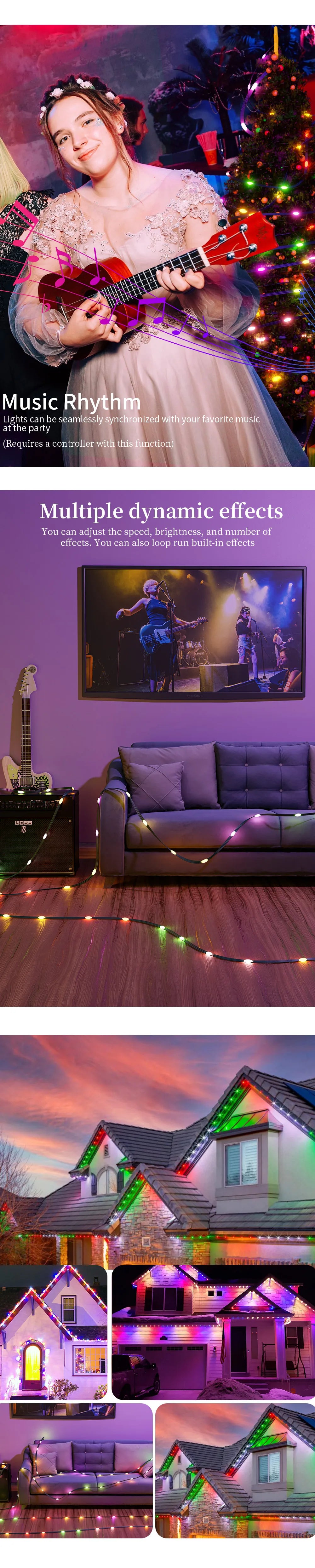 DC5V Addressable WS2812B LED String Transport Green Black Wire WS2812 3PIN Wire RGB Strip Christmas Lights Waterproof Decor