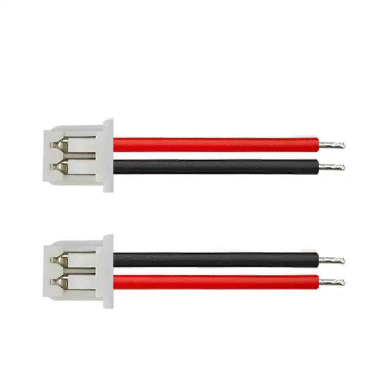 10PCS MX 1.25mm 2 Pin Cable Connector 1.25MM JST 2P red and black Single Head Plug Electronic Wire Connector 100mm 50mm