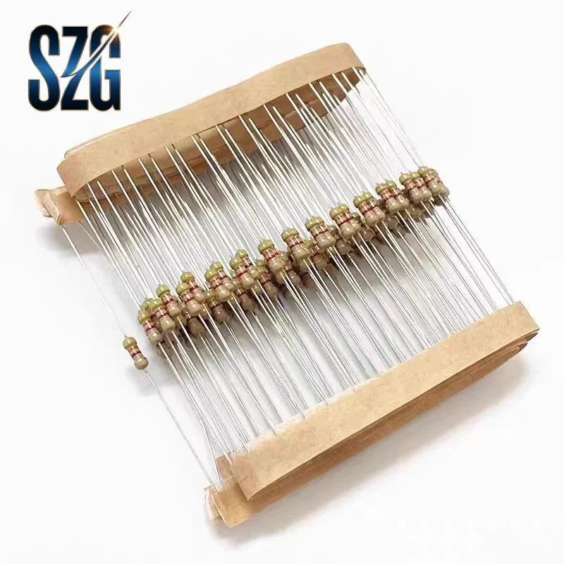 50Pcs/Lot 0.5W DIP Carbon film Resistance 1/2W 0R~10M 5% 0R 5.1R 10R 100R 1K 2K 100K 680K 1M 4.7M 5.6M 10M ohm Power Resistance