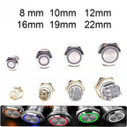 Electric Waterproof Power 12v Led Light Momentary Push Button Switch 8/10/12/16/19/22 Mm Pressure Switches 220v 24v 3v Keyboard