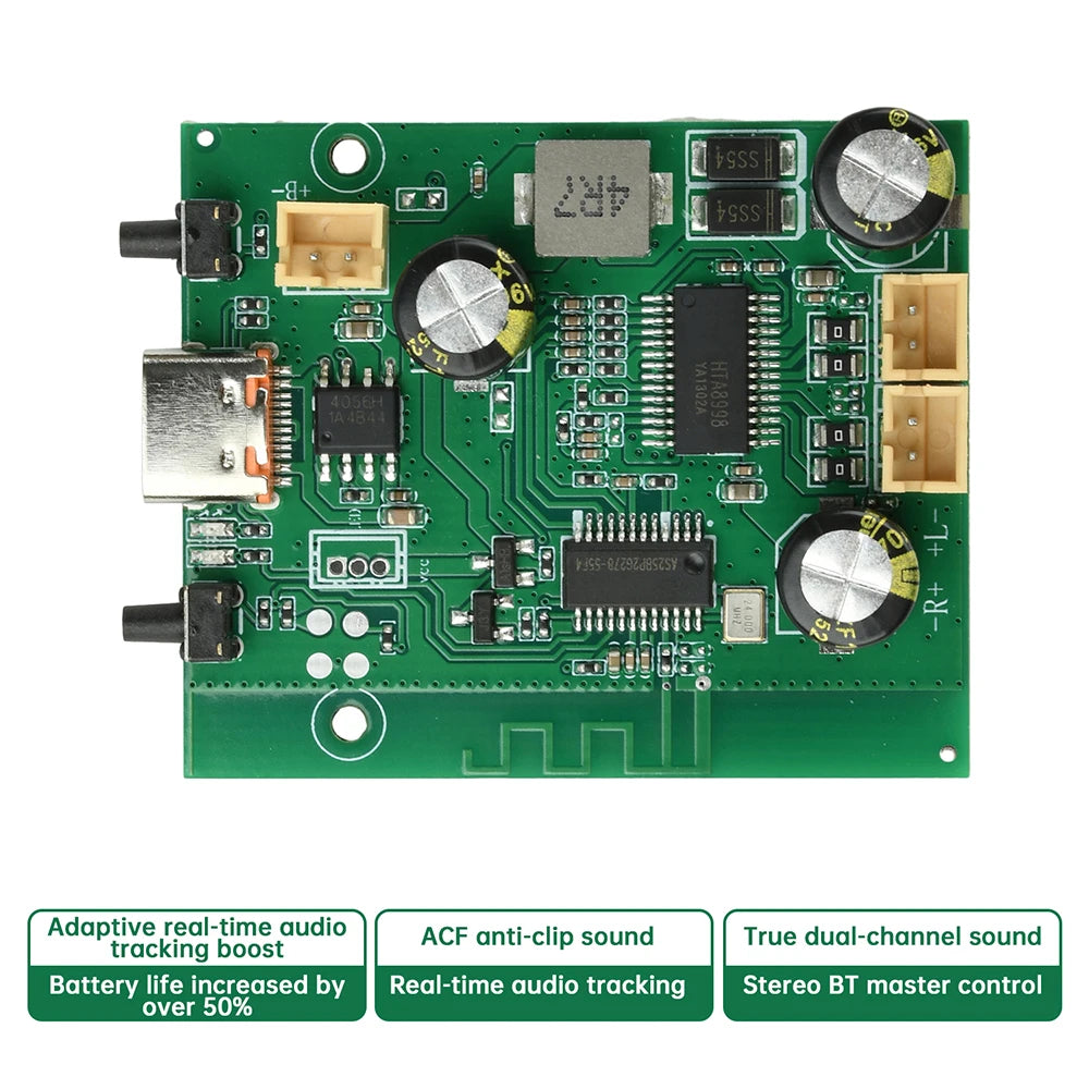 DC 5V/3.7V TWS Stereo BT Amplifier Board 2*10W Dual Channel Adjustable Rechargeable Bluetooth Amplifier Board