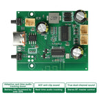 DC 5V/3.7V TWS Stereo BT Amplifier Board 2*10W Dual Channel Adjustable Rechargeable Bluetooth Amplifier Board