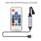 WS2811 WS2812B WS2813 WS2815 LED Pixels Strip Light Controller 3/4PIN USB/DC RF 14/17/21Keys LED Tape Remote Controller DC5-24V