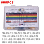 300/600/2600pcs 1% Resistor Set Resistance 1/4W Metal Film Resistors Kit 10Ohm ~1M Ohm 30/130Values Electronic Components Kit