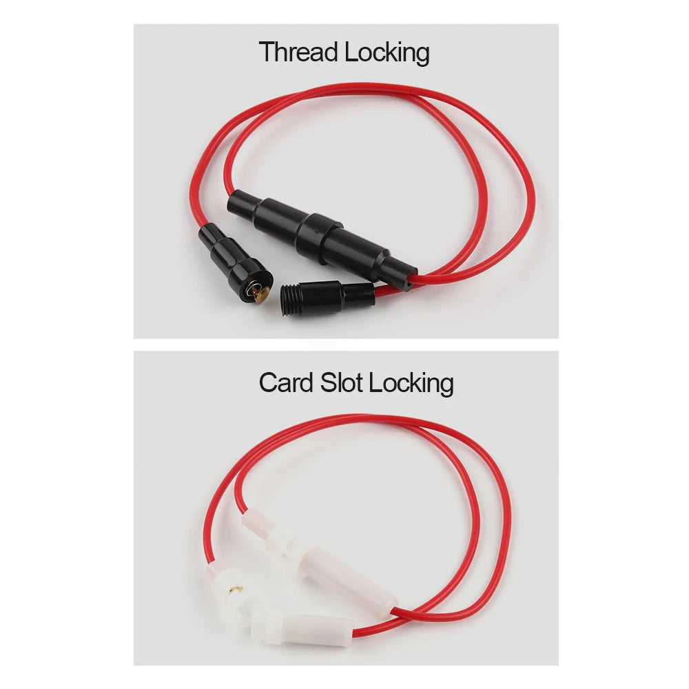 10PCS 5x20mm Glass Fuse Holder Fast Blow Screw Type 6x30mm with Electrical Wire Cable 250V AC Fuses Line Copper Strip Spring