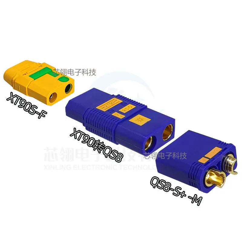 QS8-S/QS8-S+ High-Current Anti-Sparking QS8 to XT90 Adapter, Drone Lithium Battery Connector, Electric Vehicle Charging Plug