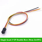2.54MM Double Row DUPONT LINE Connector Plug With Wire Jumper Cable 30CM 26AWG 2*2/3/4/5/6/7/8/10 PIN Female Single/Double Head