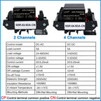 LCTC Solid State Relay Module 2 Or 4 Channels Relay DC TO AC DC TO DC 5A Common Positive Common Negative SSR DIN Mounted Relay