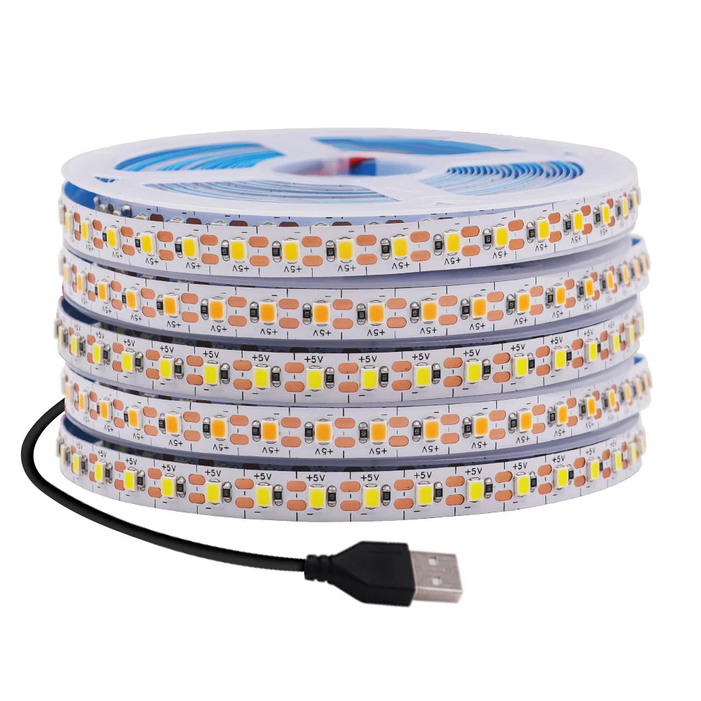 3MM 5MM 8MM Width DC 5V LED Strip 2835 120LEDs/m 1 LED Per Cut Flexible Tape IP20 Not Waterproof Warm Natural Cool White 1M-5M